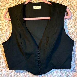 Meshki Black Buttoned Vest Top